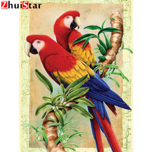 5D DIY Diamond mosaic diamond embroidery animal two parrot embroidered Cross Stitch Home decoration Gift XY1 2024 - buy cheap