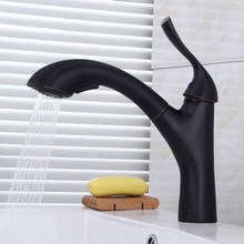 Kitchen Faucets Pull Out Spout Chrome/Black Finish Brass Single Handle Single Hole Kitchen Tap Rotating Water Mixer Taps 2024 - buy cheap