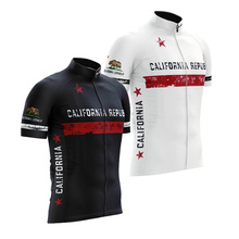 California Republic cycling jersey men short sleeve team bike jersey summer cycling tops white bicycle clothing 2024 - buy cheap