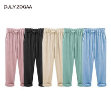 ZOGAA Women Trousers Linen Cotton Solid Casual Pants Plus Size Ladies Pants Female Loose Harem Pants Trousers With Pocket M-6XL 2024 - buy cheap