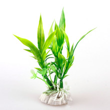 Green Bamboo Leaf Grass Artificial Plastic Water Plant Ornament Aquarium Fish Tank Decor 2024 - buy cheap