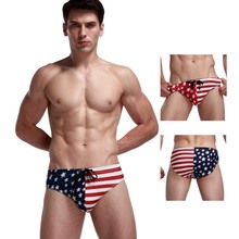 New American Flag Mens Bikini Swimwear Mens Swim Briefs Brand Men's Swimming Trunks Mens Swimwear Sexy Sunga Erkek Mayo 2024 - buy cheap