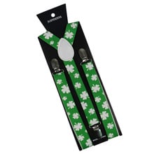 Winfox Fashion Black Green White 2.5cm Wide Clover Suspenders For Women Men 2024 - buy cheap