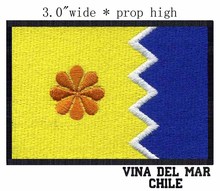 Винья-дель-Мар, широкая вышивка 3 "с флагом Чили для parche militar/gostisbehere/aplike yamalar 2024 - купить недорого