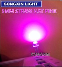 Luz rosa de diodo LED transparente para el agua, Lámpara transparente de 5mm de ángulo amplio, con agujero pasante, 200 Uds. 2024 - compra barato