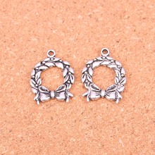 57Pcs Antique Silver Plated olive wreath Charms Diy Handmade Jewelry Findings Accessories 25*19mm 2024 - buy cheap