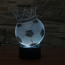 Football 3d Lamp Crown Creative Electronic Products 3d Nightlight Acrylic Energy-saving Gradual Table Usb Led Light 2024 - buy cheap