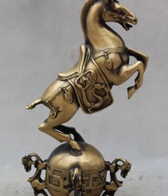 10" Chinese Fengshui Animal Dragon Beast Horse Horses On drum Statue 2024 - buy cheap