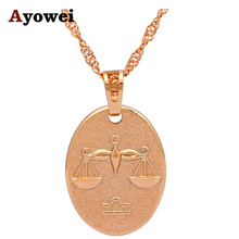 Birthday Gift for Friend Libra Design 12 Constellation design gold tone Health Fashion Jewelry Necklaces & Pendants LN543A 2024 - buy cheap