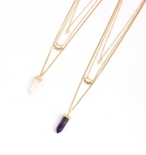 2016 New Multi Layer Necklace bar Pendant  stone rivet necklace for Women pencil stump Long Necklaces 2024 - buy cheap