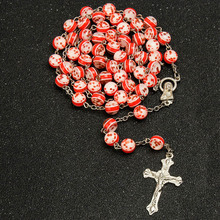 8 мм, католические хрустальные бусины, розария, центр мэри, ожерелье с крестом, розария, крест иисуса, ожерелье с подвеской 2024 - купить недорого