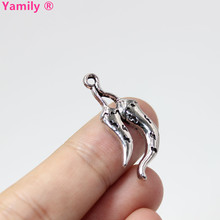 Yamily 20 pces -- 31x15mm pimenta pimenta antiga tom de prata encantos pingente jóias fazendo, descobertas diy, 2024 - compre barato