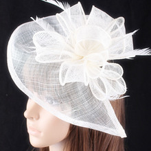 Women Lady Derby Sinamay Hats Women Races Hair Accessories Fancy Fascinators For Wedding Hats Bridal Headwear Headbands SYF278 2024 - buy cheap