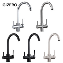 Kitchen Faucet Drinking Water Tap Swivel Pipe Dual Spout Kitchen Sink Mixer Pure Water Hot And Cold Deck Mounted ZR712 2024 - buy cheap