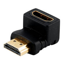 2019 Новое поступление Переходник HDMI штекер-гнездо под прямым углом 90 градусов удлинитель 1080P HDTV Позолоченный разъем Черный 2024 - купить недорого