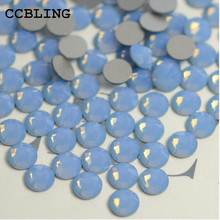 CCBLING Rhinestone crystal Blue Opal ss6-ss12 Glue On Non Hotfix Flatback rhinestones nail art crystal decorations DIY 2024 - buy cheap