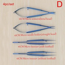 16cm Titanium alloy ophthalmic microsurgical instruments Needle Holder Micro scissors Tweezers hand surgery 4pcs/set 2024 - buy cheap