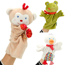 Cute Cartoon Animal Hand Puppet Muppets Plush Toy Doll Monkey Frog Duck Appease Towel Hand Puppets For Kids 2024 - buy cheap