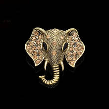 Fashionable Brooches Retro Ox Crystal Rhinestone Big Elephant Head Wedding Collar Brooches Pins For Women Wholesale 12 Pcs 2024 - buy cheap
