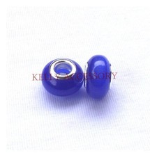50pcs/lot Royal Blue Cat Eye Glass Beads 5mm Big Hole Beads For European Jewelry Making Cute Bracelet Necklace DIY Beads 2024 - buy cheap