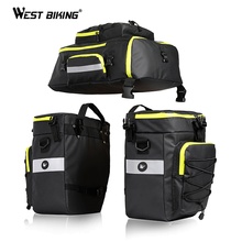 West biking-bolsa de bagagem traseira de 75l para bicicleta, mtb, 3 em 1, assento traseiro, rack, bagagem 2024 - compre barato