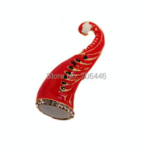 1.75 Inch Red Christmas Cap Party Gift Pins Brooch with Clear Rhinestones 2024 - buy cheap