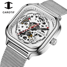 CAROTIF 2019 Men's Watch Automatic Mechanical Wristwatch Men Skeleton Watches Man Luxury Brand Full Stee Wrist Watch Male Clock 2024 - buy cheap