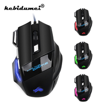 Kebidumei 7 кнопок, светодиодный оптический 5500DPI Проводная игровая мышь USB мышь для профессиональных геймеров, профессиональная 6 кнопок, мыши, кабель, мышь, ПК 2024 - купить недорого