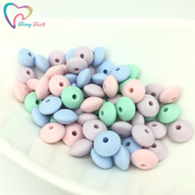 Cuentas de silicona para dentición infantil, lentejas de colores caramelo, abalorios de ábaco para morder, accesorios de juguete, 50 Uds. 2024 - compra barato