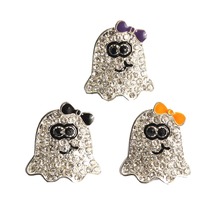 Free shipping 22*20mm Halloween ghost rhinestone can mix colors 10PCS/lot(BTN-5383) 2024 - buy cheap