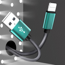 Cable USB metálico para iPhone 8 7 6 6 s, cable trenzado de nailon de aleación de roca cable USB de carga rápida para el iPhone x 10 SE 5 5S para cargador de iPad 2024 - compra barato