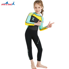 Dive Sail New Style 2.5MM Girls Neoprene Wetsuit Diving Suits Long Sleeves Wetsuit Surfing Snorkeling One Pieces Rash Guards 2024 - buy cheap