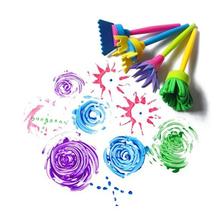 Escova de pintura de esponja giratória, 4 lâmpadas, para crianças, flor, grafite, arte, desenho, pintura, ferramenta, material de papelaria escolar 2024 - compre barato
