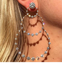 1 PCS Big Crystal  Earrings Women Trendy 2018 Geometric Pendant Earrings Wedding Party Jewelry Christmas Gift 2024 - buy cheap