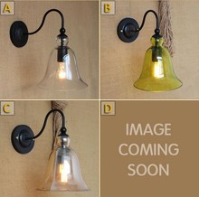 Luminária de parede industrial, estilo loft, vintage, sconce de parede de vidro simples, iluminação interior e doméstica