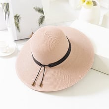 Mingjiestrihuo chapéu feminino de palha, grande, respirável, viseira, verão, chapéu de sol, festa, praia, feminino 2024 - compre barato