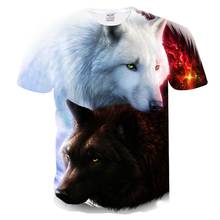 2018 Newest Harajuku Wolf 3D Print Cool T-shirt Men/Women Short Sleeve Summer Tops Tees T shirt Fashion Two wolves 2024 - buy cheap