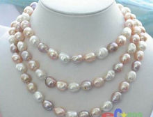 long 42 "7-8mm baroque multicolor freshwater pearl necklace 2024 - buy cheap