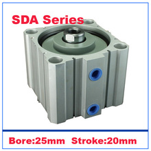 Cilindro actuador de doble válvula, cilindro neumático de SDA25-20, cilindros de aire compactos, alta calidad, diámetro de 25mm, 20mm 2024 - compra barato