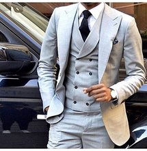 Multi Color de la boda Chaqueta de traje para hombre solo Slim esmoquin para novios formales casuales de negocios de 3 piezas conjunto pantalón chaleco chaqueta 2024 - compra barato