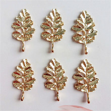 SEA MEW 20 PCS 17*30mm Metal Zinc Alloy Gold Leaves Pendant Connector For Jewelry Making 2024 - buy cheap