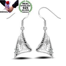 OMHXZJ Wholesale Personality Fashion OL Woman Girl Party Wedding White Hollowed Zircon 925 Sterling Silver Earrings YE344 2024 - buy cheap