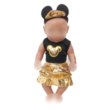 Ropa para muñecas, traje de mickey dorado, apto para muñecas de bebé de 43 cm y 18 pulgadas, accesorios de ropa para niñas, f548 2024 - compra barato