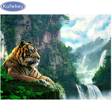 Full Square roound Drill 5D DIY Diamond Painting animal cat tiger water scenery Embroidery Cross Stitch Mosaic Home Decor Gift 2024 - buy cheap