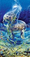 Pintura manatee de mergulho, 5d diy, vida do mar, presente de natal, broca quadrada completa, bordado, ponto cruz, mosaico, decoração de casa 2024 - compre barato