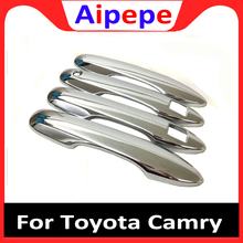 Car Exterior Side Door Handle Decoration Cover Trim Sticker Protector for Toyota Camry 2018 2019 Silver Chrome 2024 - buy cheap