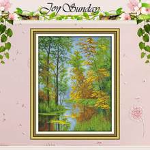 Tree Reflection Patterns Counted Cross Stitch 11CT 14CT Cross Stitch Sets Chinese Cross-stitch Kits Embroidery Needlework 2024 - buy cheap