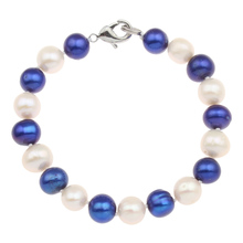 YYW New Designs Natural Pearl Bracelet Two-tone White Blue Color Cultured Pearl Bracelet Freshwater Pearl Potato Bracelets 2024 - buy cheap