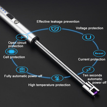 1 шт. электрическая зажигалка с подключением к USB вращение на 360 градусов перезаряжаемое Беспламенное ветрозащитное цинковый сплав #2 2024 - купить недорого