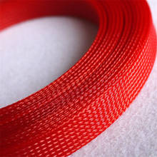1 Meters High quality Red 16mm Braid PET Expandable Sleeving High Density Sheathing Plaited Cable Sleeves DIY 2024 - buy cheap